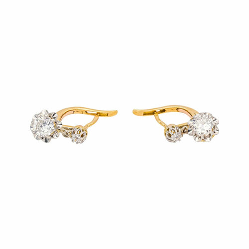 Boucles d'oreilles Boucles d'oreilles Dormeuses Or jaune, Platine Diamant 58 Facettes 4745028CN