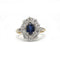 Bague - Or, Platine, Diamants & Saphir