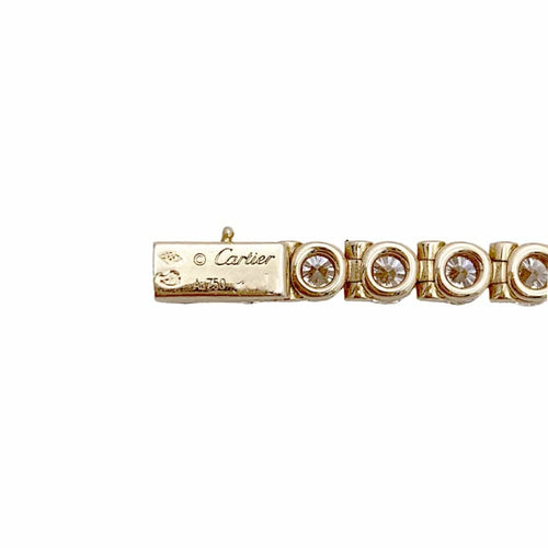 Bracelet Bracelet ligne Cartier, or jaune et diamants. 58 Facettes 35137