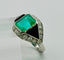 52 Anillo Art Déco en Platino con Esmeralda, Ónix y Diamantes 58 Facettes 50306