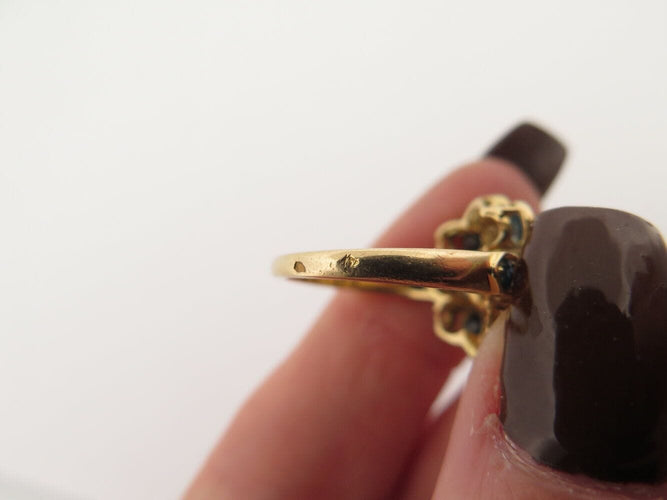 Bague 51 bague marguerite victorienne t51 sertie diamants 1.21ct saphir or jaune 18k 58 Facettes 270500