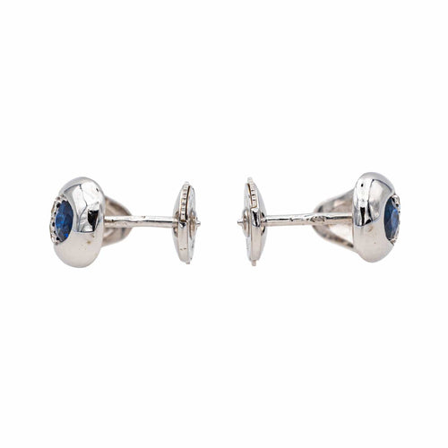 Boucles d'oreilles Boucles d'oreilles Puces Or blanc Saphir, Diamant 58 Facettes 3748553CN