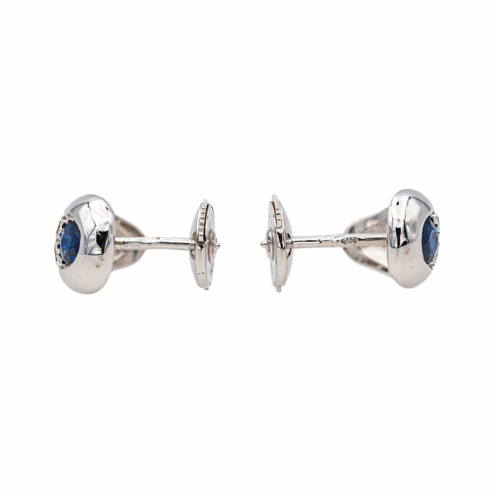 Boucles d'oreilles Boucles d'oreilles Puces Or blanc Saphir, Diamant 58 Facettes 3748553CN