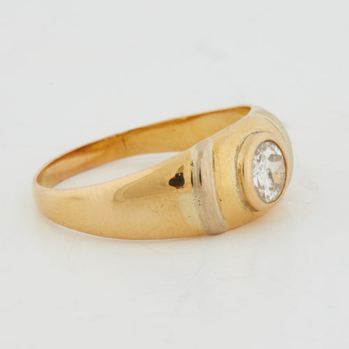Bague 61 Bague Or Jaune avec Diamant taille ancienne 58 Facettes RÉF 12112/08