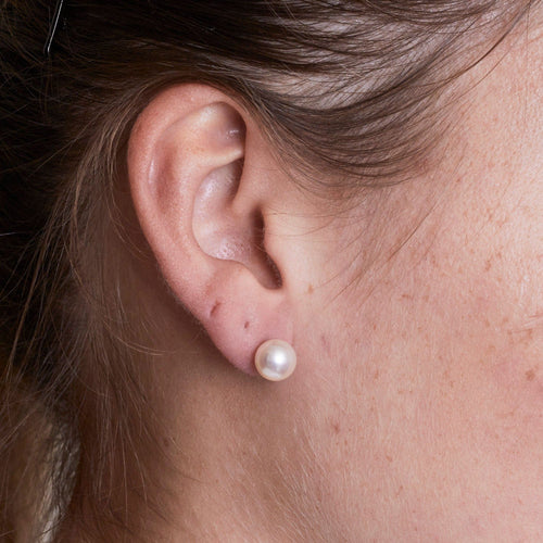 Boucles d'oreilles Puces d'oreilles perles de cultures Akoya, or 58 Facettes