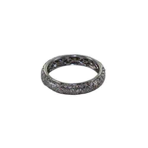 Bague Alliance tour complet or gris diamants 58 Facettes