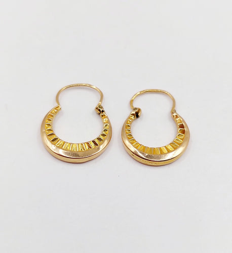 Boucles d'oreilles Petites créoles Art Déco or rose 58 Facettes A06266