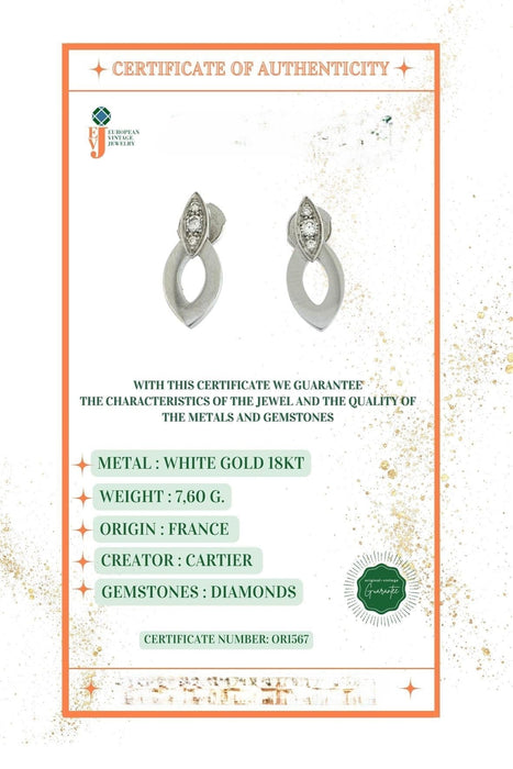 Boucles d'oreilles Cartier - Boucles d'Oreilles Diadea Or Blanc et Diamants 58 Facettes