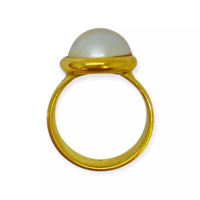 Bague 54 Bague or jaune demi perle 58 Facettes 330064900