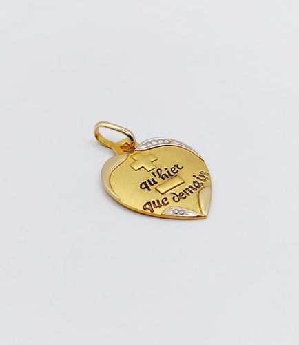 AUGIS - Pendentif médaille d'amour or "+ qu'hier - que demain" - La Sentimentale