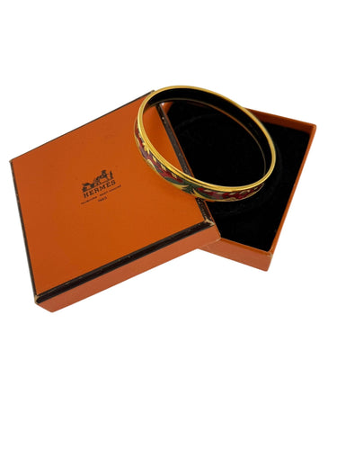 Bracelet Hermes Bracelet plaqué or avec émail 58 Facettes
