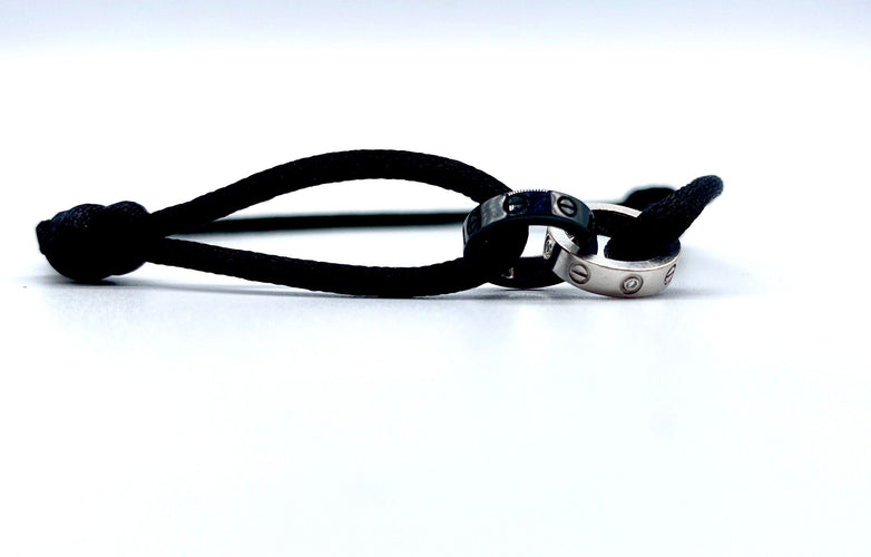 Bracelet Cartier - Bracelet Baby Love en or blanc 18k, diamants et céramique 58 Facettes BO/250358