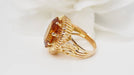 Bague 51.5 Bague vintage en or jaune et citrine ovale 58 Facettes 32615