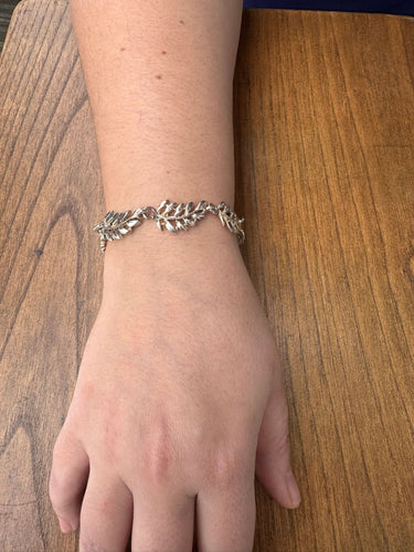 Bracelet Bracelet à motifs de feuilles en argent massif 58 Facettes