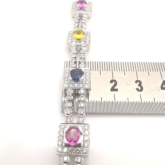 Bracelet Bracelet or diamants et saphirs 58 Facettes