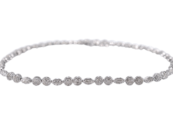 Bracelet Bracelet de tennis en or blanc serti de diamants de 1,10 carat 58 Facettes 2151