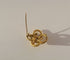 Broche Broche ancienne quadrilobée en or jaune 18 carats et diamant 58 Facettes