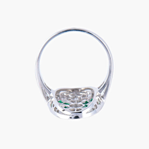 Bague 50 Bague Marquise Emeraude Diamants 58 Facettes