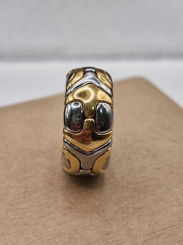 Bvlgari - Bague Alveare en or jaune 18kt et acier 58 Facettes