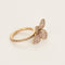 Bague fleur en Or jaune et pierres roses