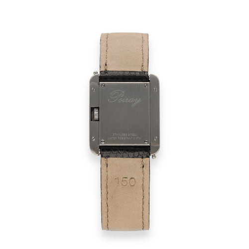 Montre Montre Poiray Femme "Ma Premiere" - Acier - Quartz - Cadran gris - Bracelet Lezard noir - 2015 58 Facettes FB10321