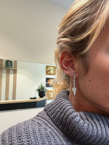 ART DÉCO - Boucles d’oreilles Or blanc et Diamants 58 Facettes 1.0000461/3