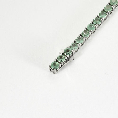 Bracelet Bracelet tennis en or blanc et tourmalines verte 58 Facettes B240540