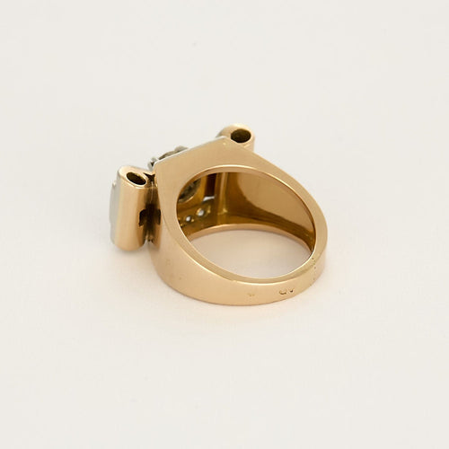 Bague 53,5 Bague noeud en or rose, platine et diamants 58 Facettes DIE1496