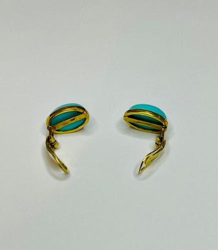 Boucles d'oreilles Paire de clip d'oreilles, or jaune, vers 1950 58 Facettes