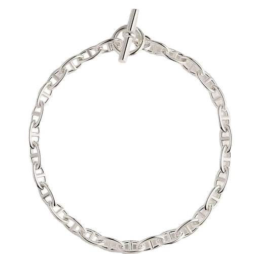 Collier HERMES - Chaîne d'ancre - Collier en argent 58 Facettes