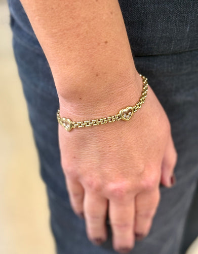 Bracelet Bracelet Chopard Happy Diamonds en or jaune 18 carats et diamants 58 Facettes