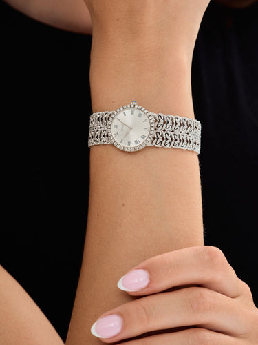 Montre PIAGET - Montre vintage en or blanc et diamants 58 Facettes