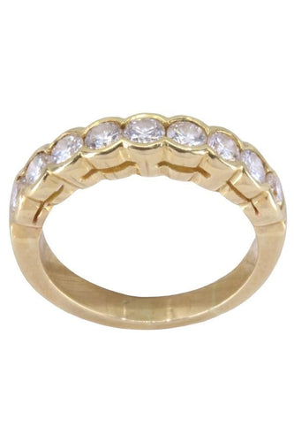 Bague 49 DEMI-ALLIANCE  9 DIAMANTS 58 Facettes 088021