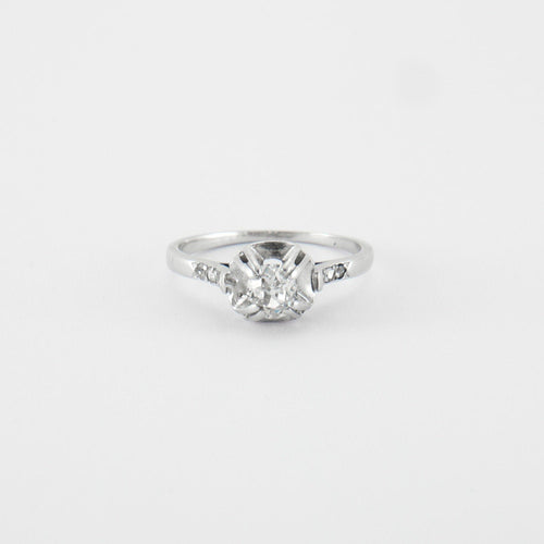 Bague Solitaire en Or blanc & Diamant 58 Facettes