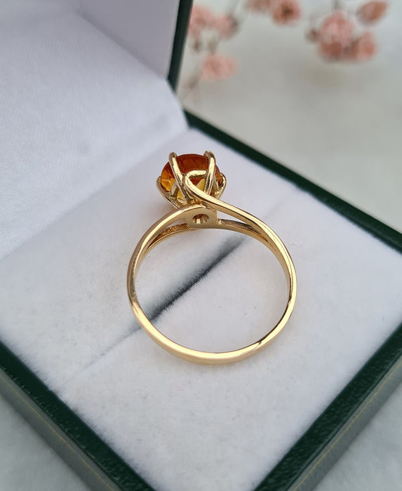 Bague 51 Bague or jaune citrine 58 Facettes 454