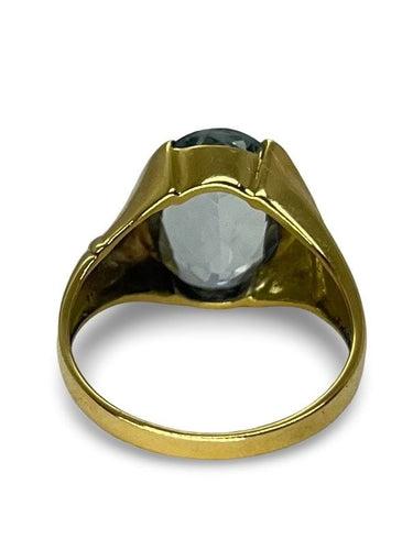 Bague 57 Bague or jaune et aigue-marine 5 ct 58 Facettes 70101