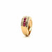 Ring 52 Yellow gold ruby ​​and diamond ring 58 Facettes