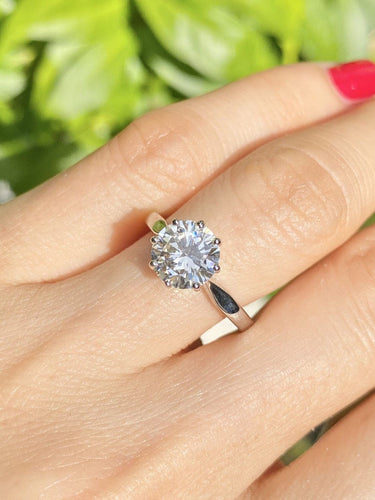 Bague 51 Bague solitaire en or blanc et diamant 58 Facettes