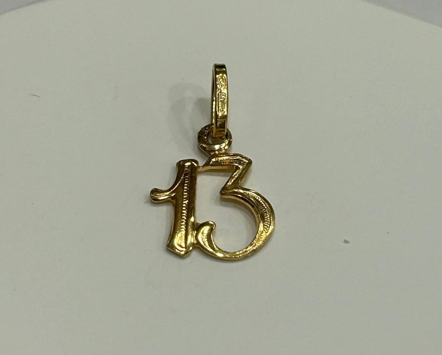 Pendentif Pendentif or jaune nombre 13 58 Facettes LP151