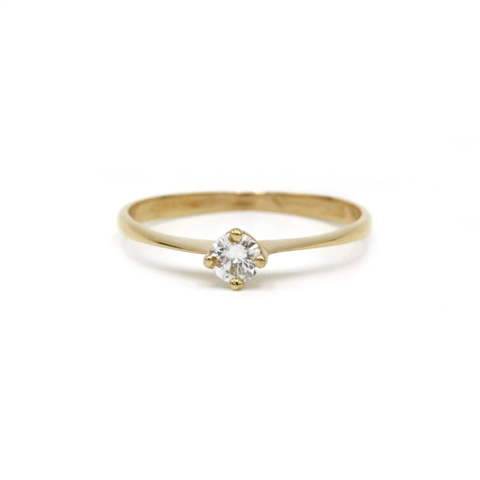 Bague 58 Solitaire or jaune diamant 58 Facettes 170224R