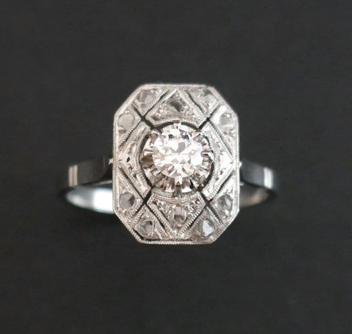 Ring 51 Art Deco period ring Diamonds 58 Facettes