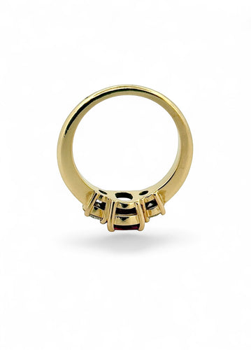 Bague 55 Bague en or jaune rubis et diamants 58 Facettes