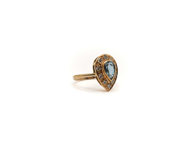 Bague 49 Bague poire or jaune topaze diamants 58 Facettes 5220