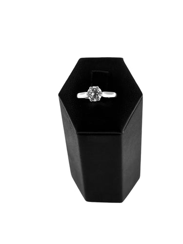 Bague 51 Bague solitaire or blanc certifiée HRD avec diamant naturel de 1,00 carat 58 Facettes