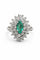 Bague 55 Bague Art Déco en or blanc avec diamants et émeraude taille marquise 58 Facettes 50360