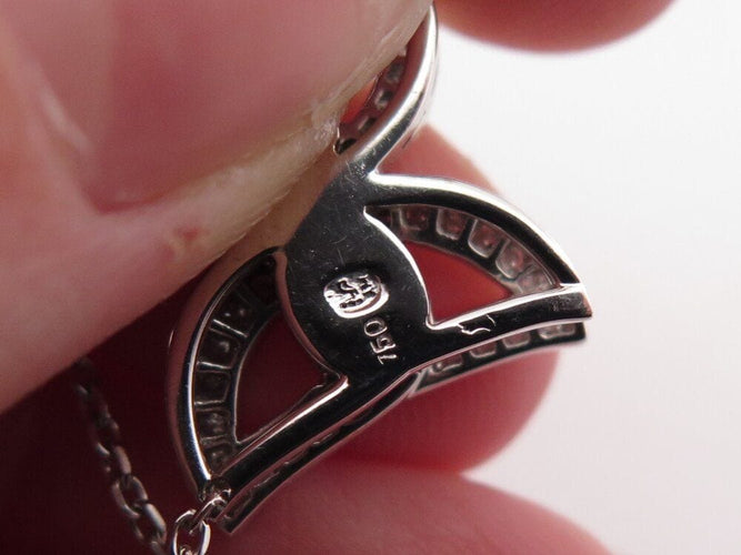 Collier collier pendentif papillon 58 diamants 0.35ct or blanc 18k 6gr 58 Facettes 266988