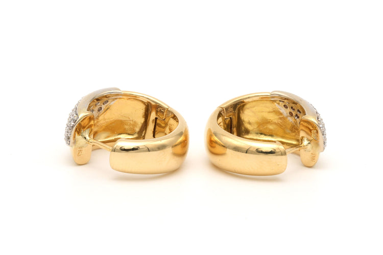 Boucles d'oreilles Boucles d'oreilles contemporaines en or jaune 18 carats serties de diamants "taille" brillant (+-0.448ct) 58 Facettes 21900