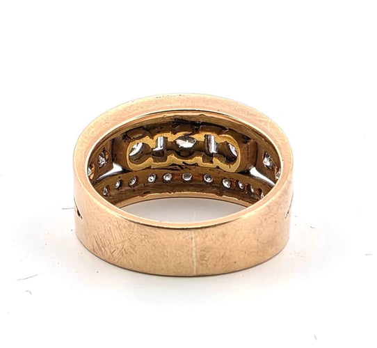 Bague en or jaune 18 carats avec diamants