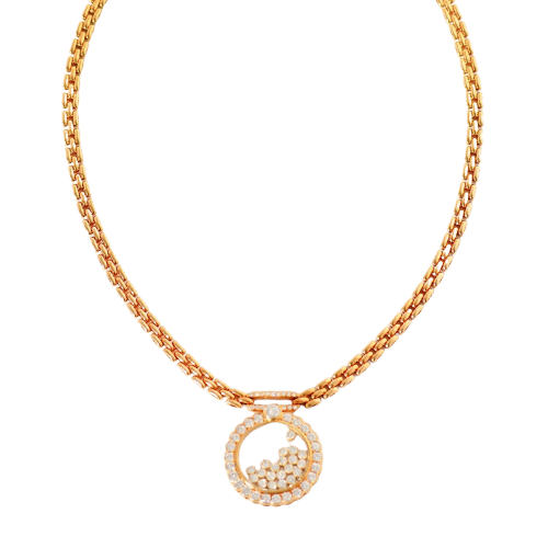 Collier CHOPARD - Collier « Happy Diamonds » sur mesure, or jaune et diamants 58 Facettes 3293