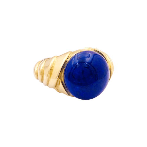 Bague 51 Bague or jaune et cabochon de lapis-lazuli. 58 Facettes 34694